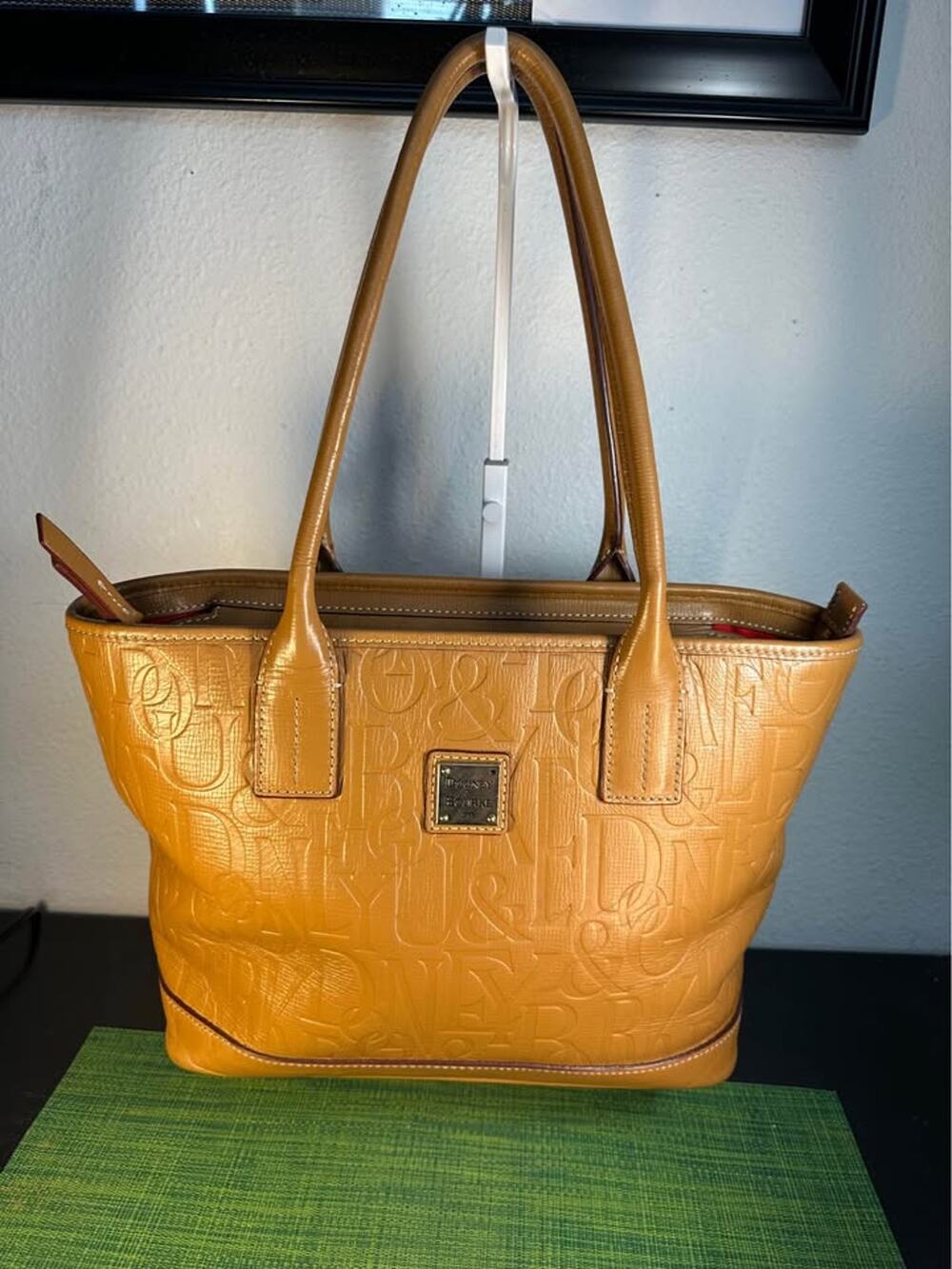Dooney & Bourke Retro Grafica Embossed Leather Small Russell Tote Bag-Tan Desert